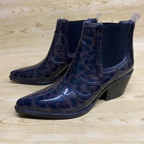 Sam Edelman Animal Print Ankle Boots Booties Pointed Toe Block Heel Sz 6 - Picture 12 of 15